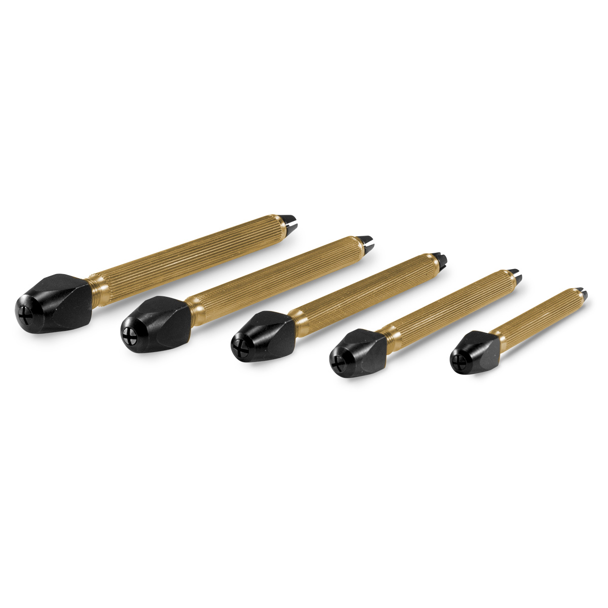Set of 5 pieces Pin vices brass with 2 chucks