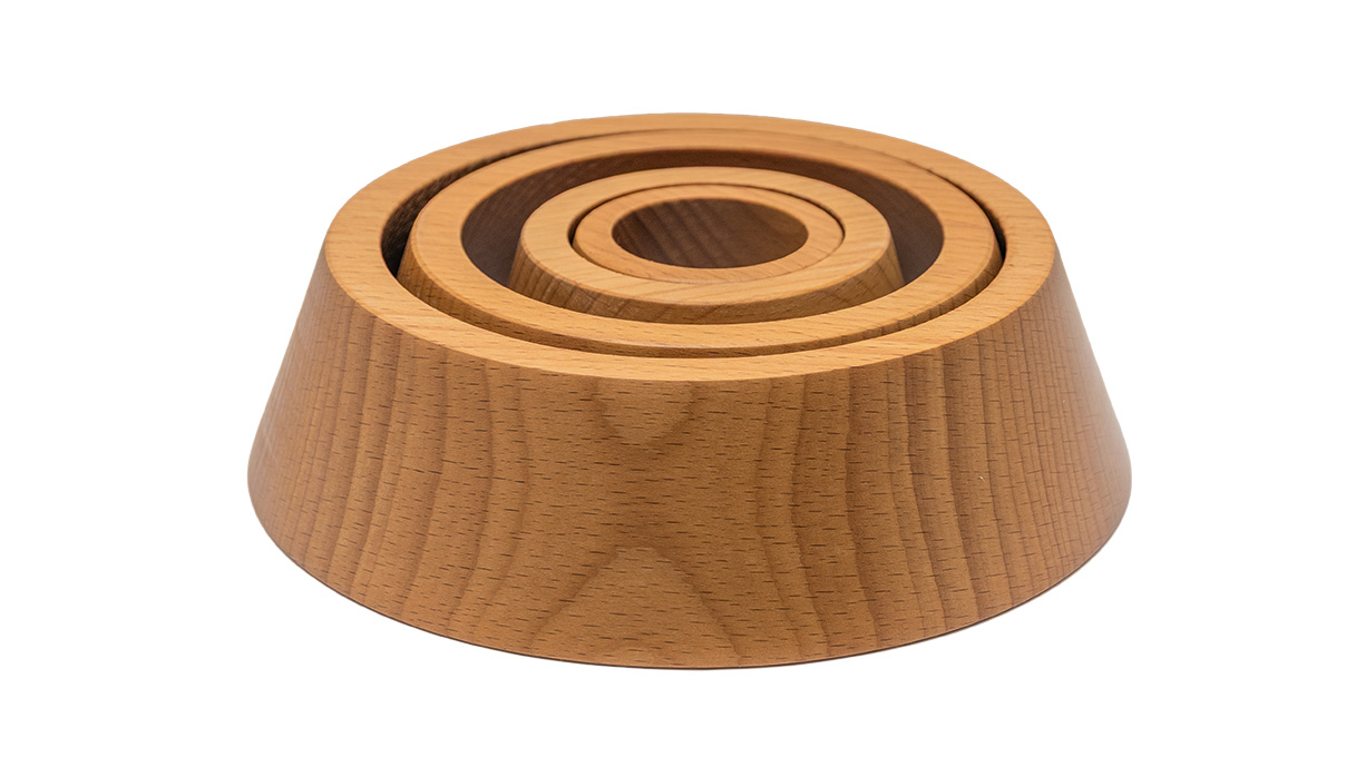 Bergeon 30045 Wooden movement holder set for clocks and alarm clocks, Ø 72, 98, 145, 175 mm