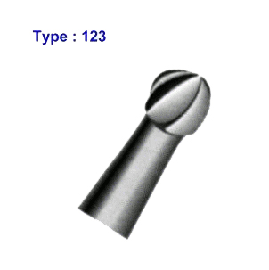 Fraise HM SQ type 123, bille Ø 0,60 mm, tige Ø 2,35 mm, 6 pièces