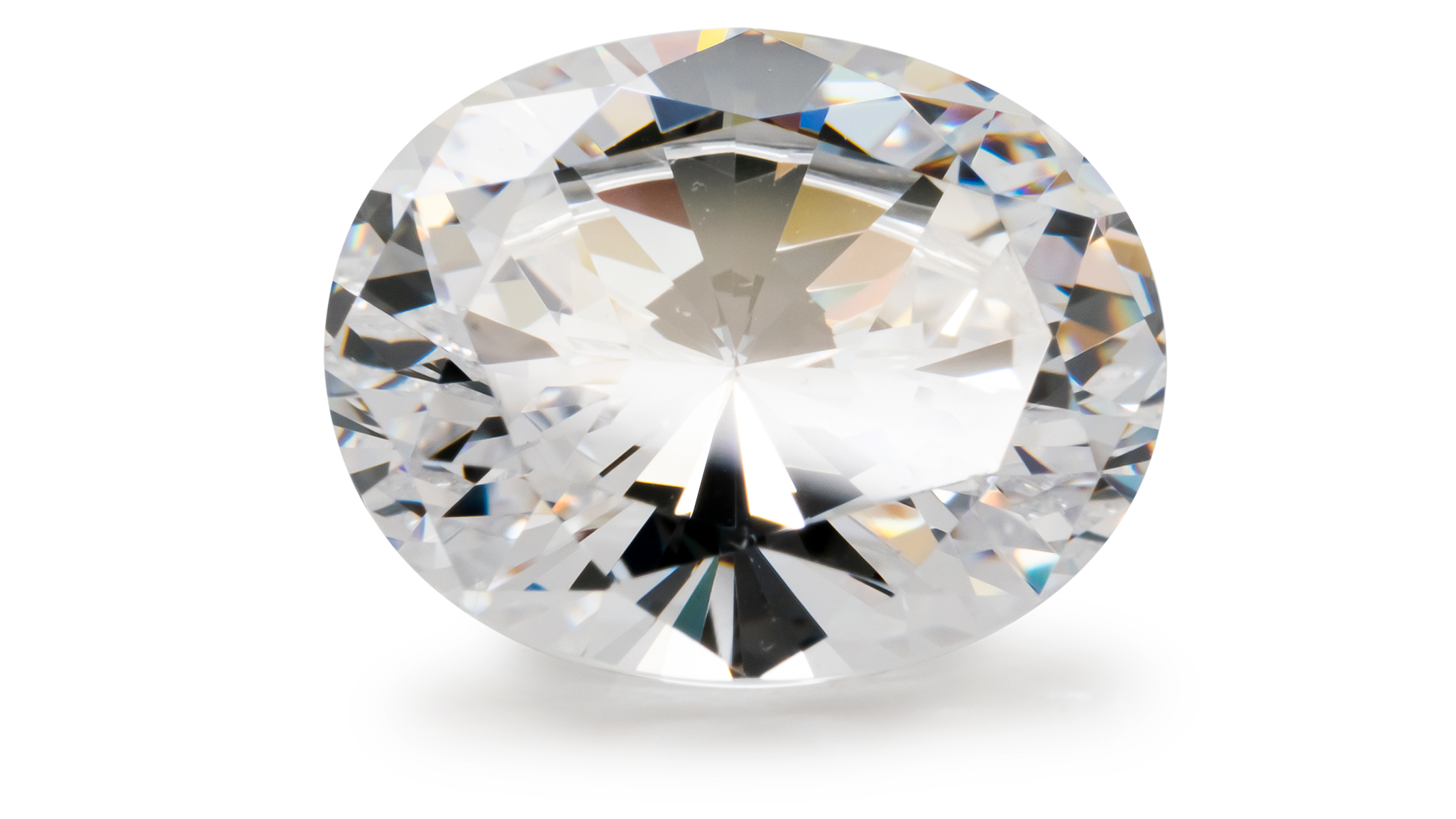 Zirkonia, wit, ovaal, 10 x 12 mm
