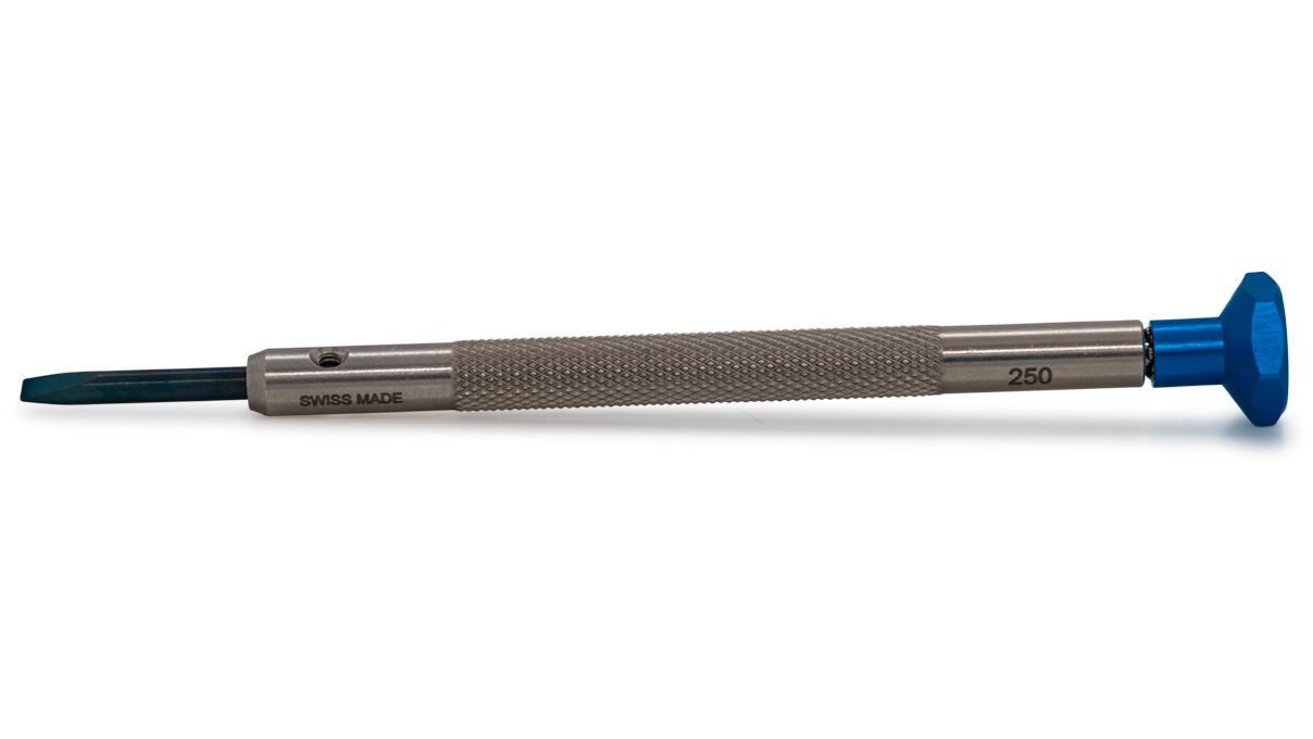 Ergo Screwdriver, Slot (V), 2,5 mm, Dark blue, Stainless steel