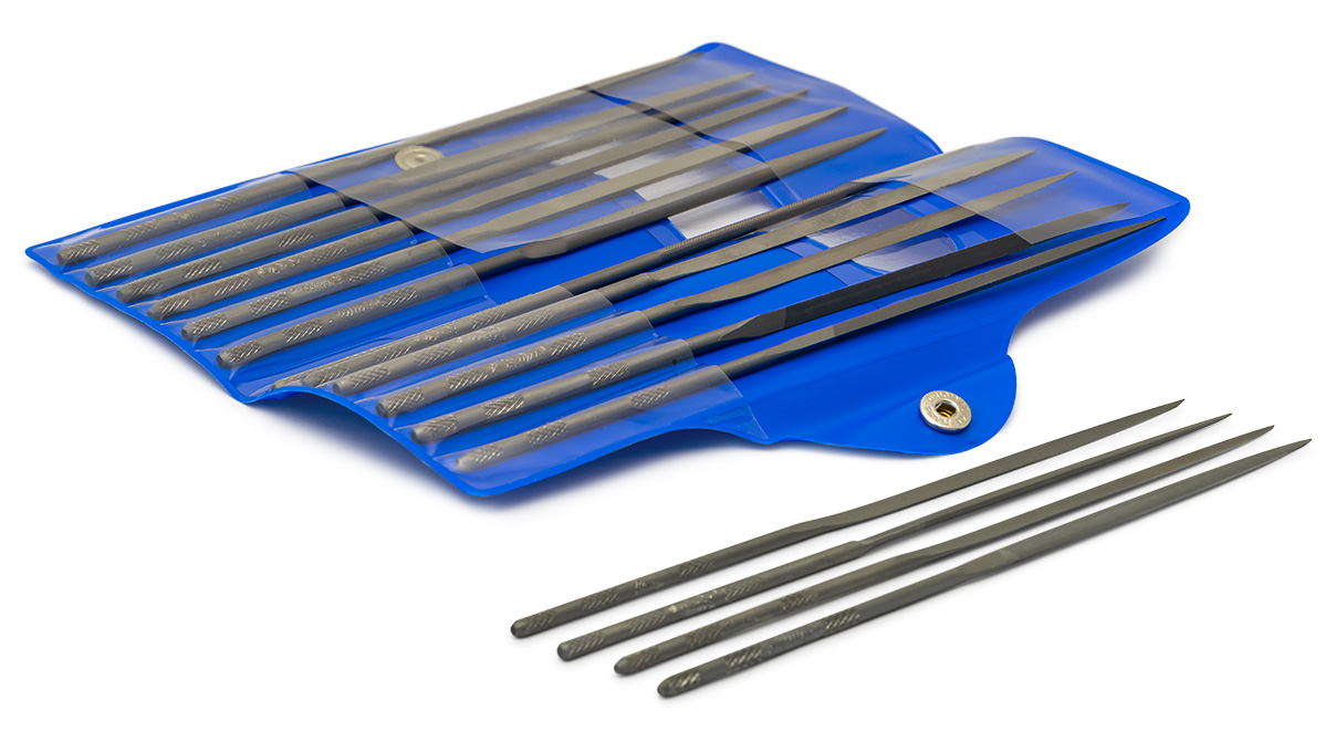 Sortiment Vallorbe Nadelfeilen 12 + 4 gratis, L 160 mm, Hieb sortiert, in Kunststofftasche