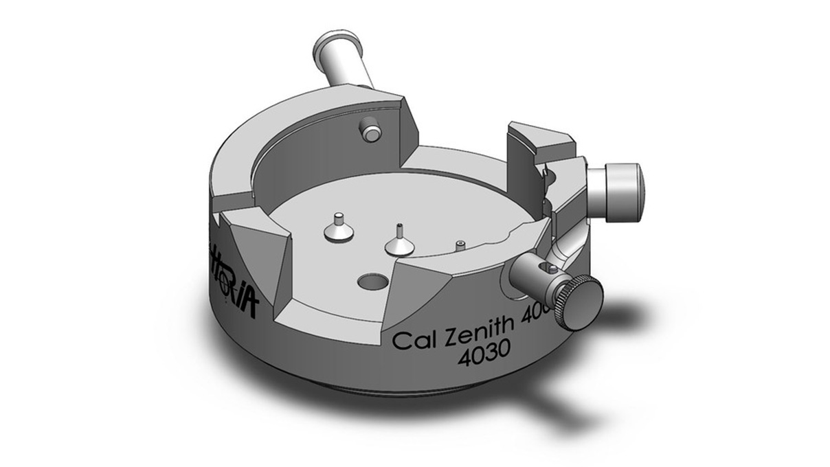 Movement holder for setting hands for calibre Zénith Z400-410 with pusher lock at 4 o'clock and balance stop at 10
o'clock