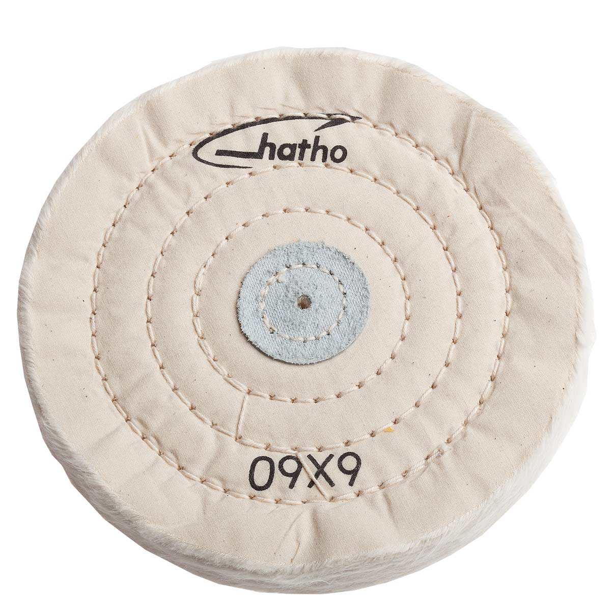 Hatho pulidor Mira, algodón, natural, Ø 150 x 18 mm, fino, cosido