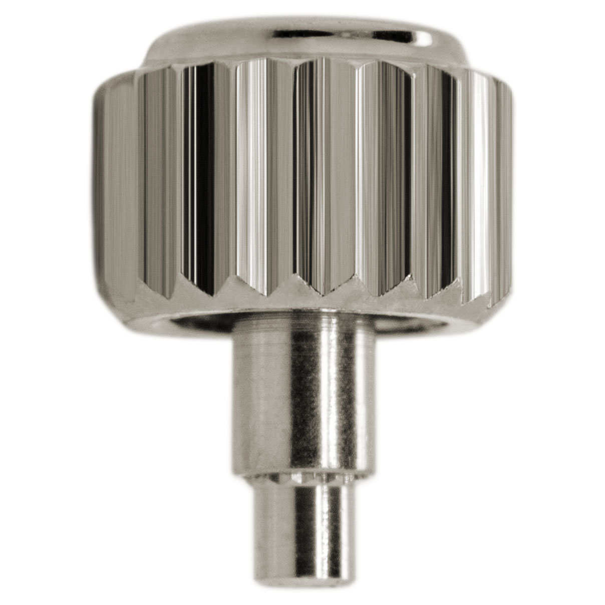 Couronne à vis, PB, acier inoxydable avec tubus/joint, hauteur 3,8, Ø 8,0, tubus 2,9, filetage 0,9, étanche