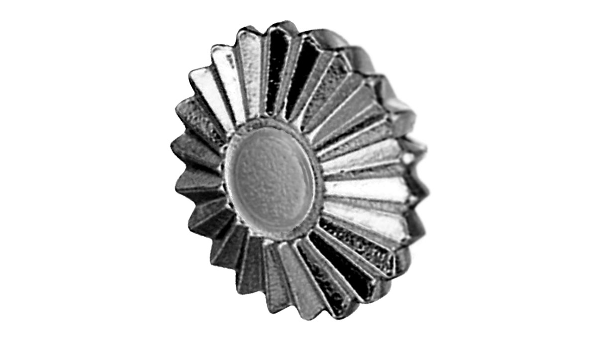 Pocket watch crowns, Chromium plated, Without push buttons, 7.2/0.9, Brass