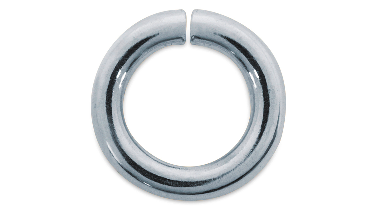 Binderinge, rund, 585/- Weißgold, Rhodiniert, Ø 5 mm, Stärke 0,9 mm