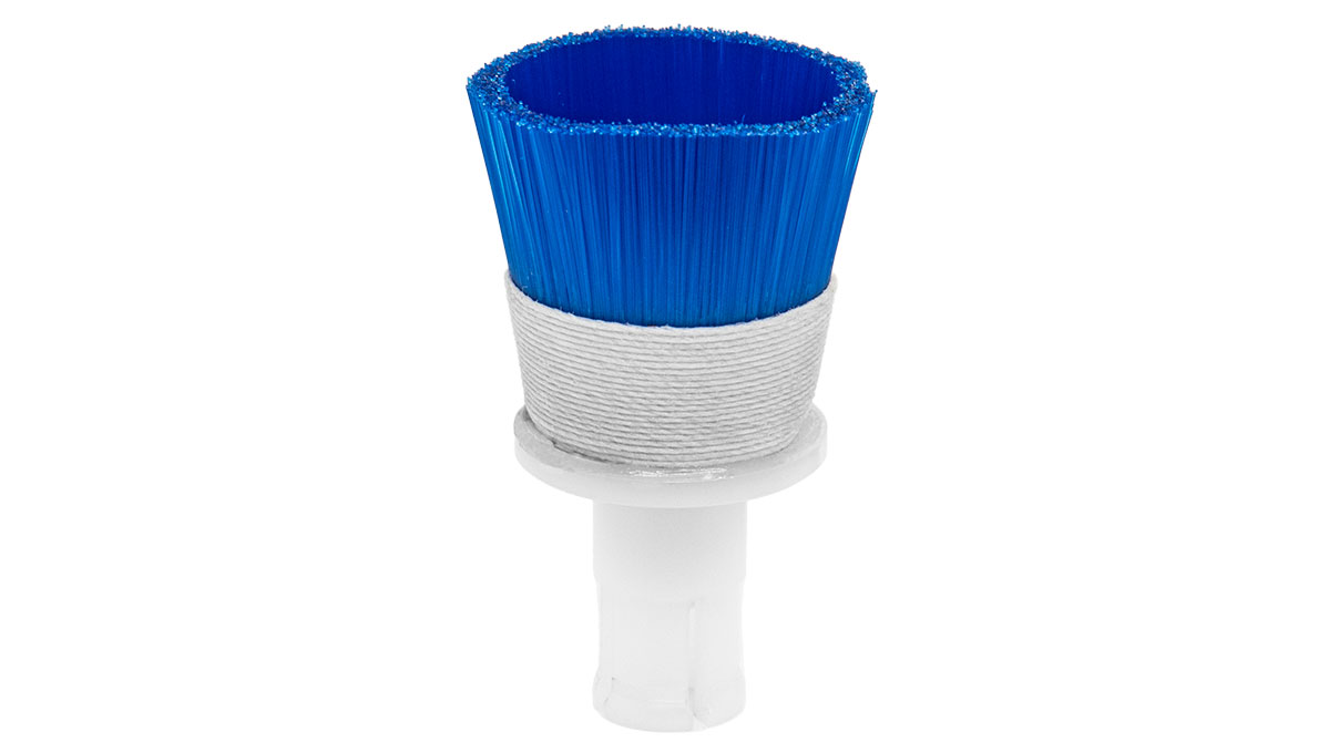 Borstel medium Ø 20 mm, nylon 0,15 mm, blauw, voor vacuümpompen