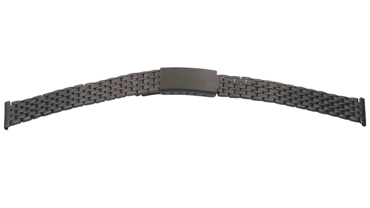 Stainless steel bracelet Elegance, PVC black, width 12 mm, lug width 14 mm, length 165 mm