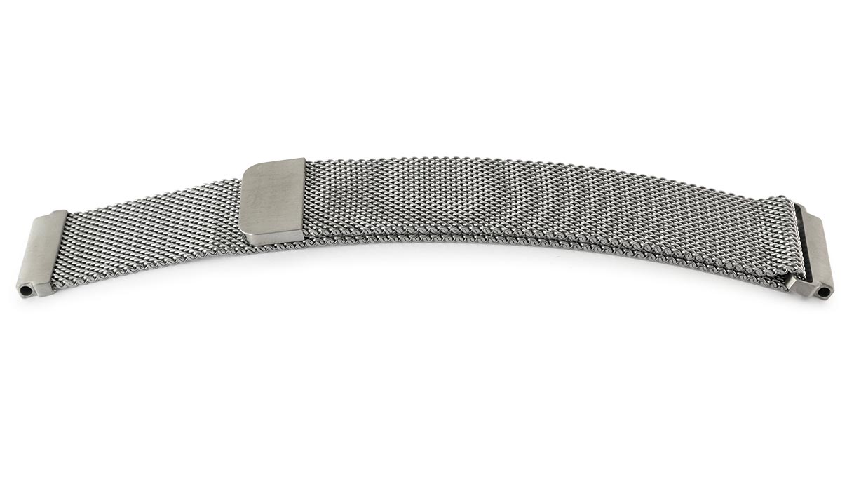 Metal bracelet, Stainless steel, Milanaise, width 21 mm, lug width 20 mm, length 210 mm, magnetic closure