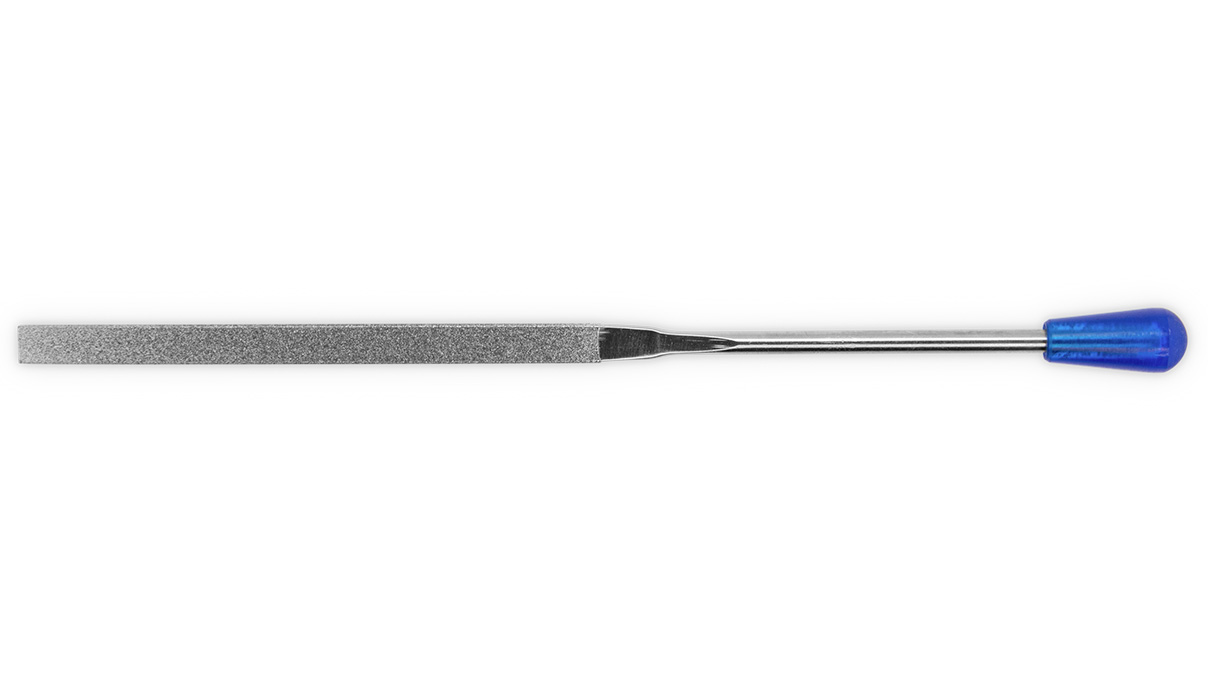 Diamond-needle-file, flat hand with rounded edges, grain D 91, coating 70 mm, length 140 mm