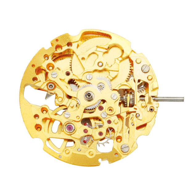 AU-Werk Miyota 8N24 11 1/2''' SC SKELETON MECH AUT - Handaufzug - Vergoldet