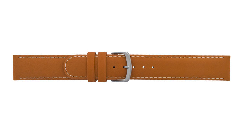 Watch strap, Anfibio, Calf leather, 20 mm, Beige, Buckle Stainless steel