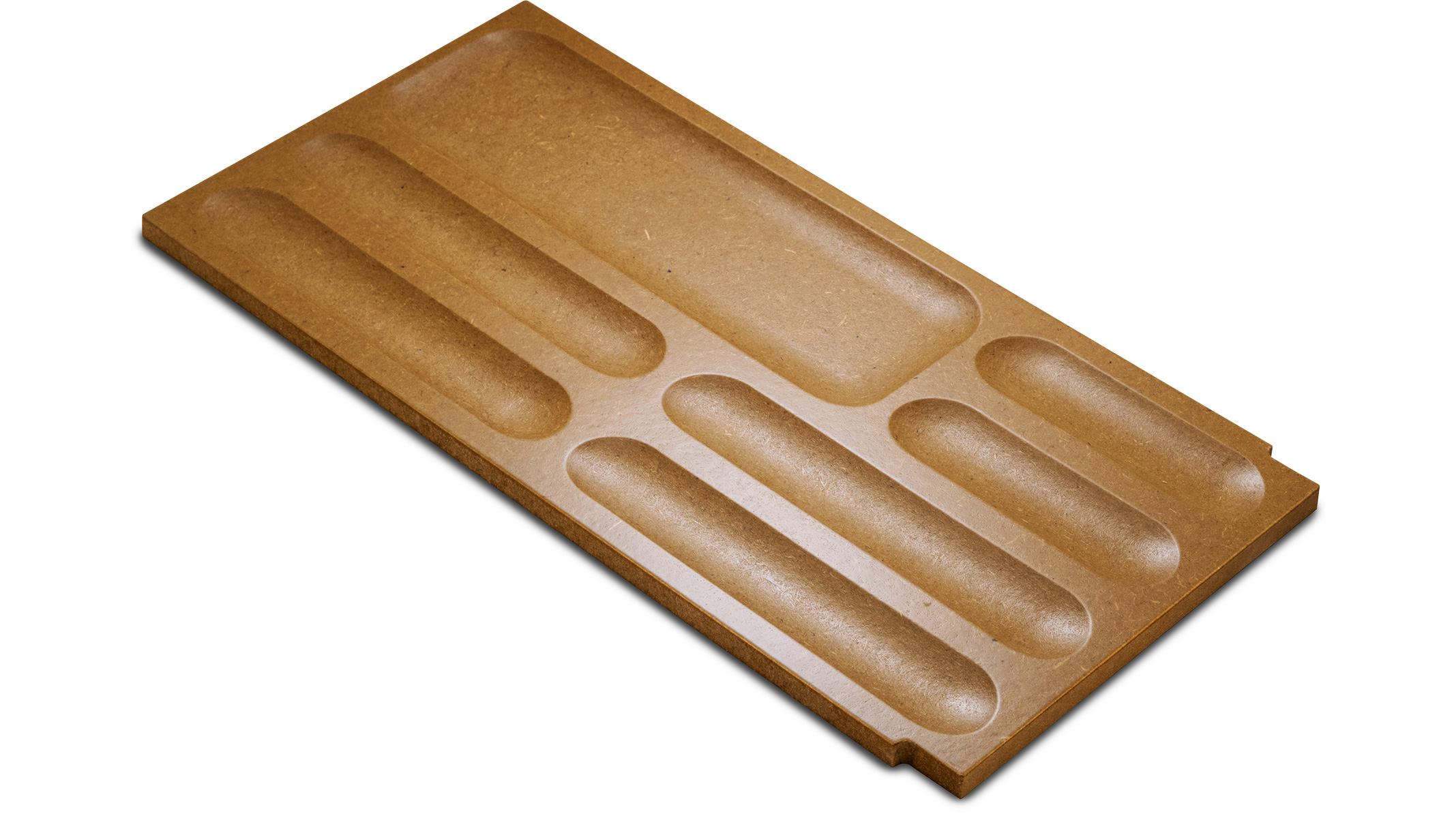 Insert for standard drawers, 7 recesses, wood, for Ergolift Evolution 120 cm