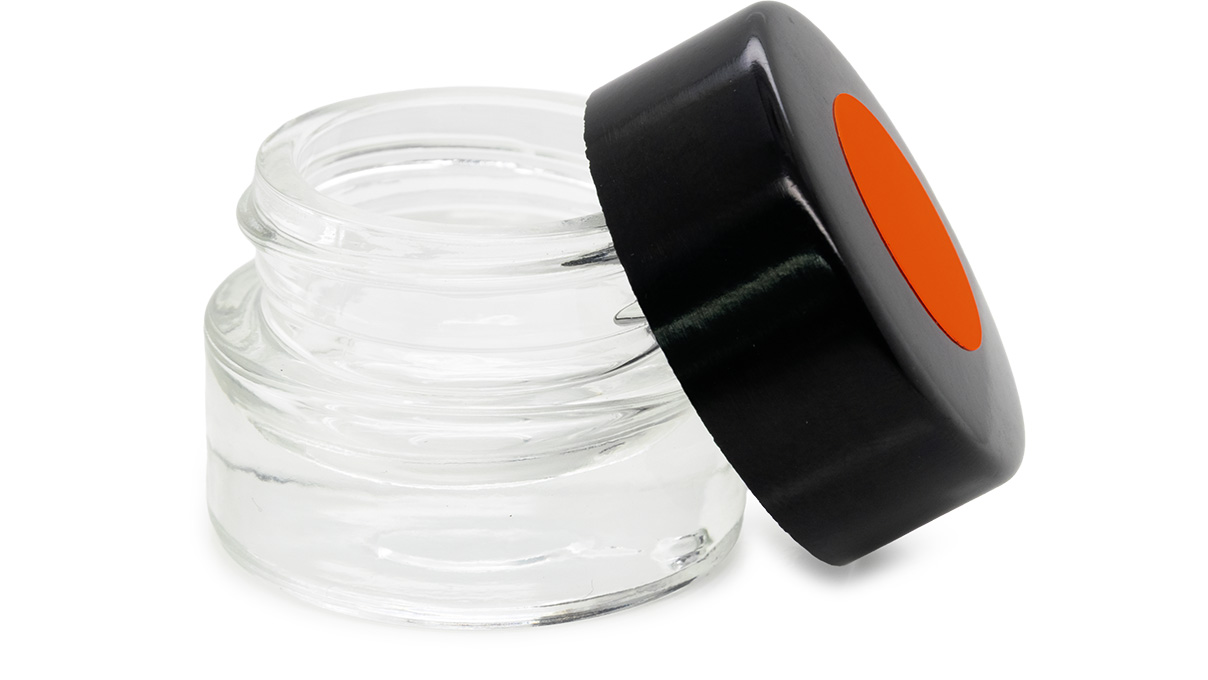 Récipient pour électrolytes, verre, avec couvercle à vis en plastique, rouge, Ø 35 mm