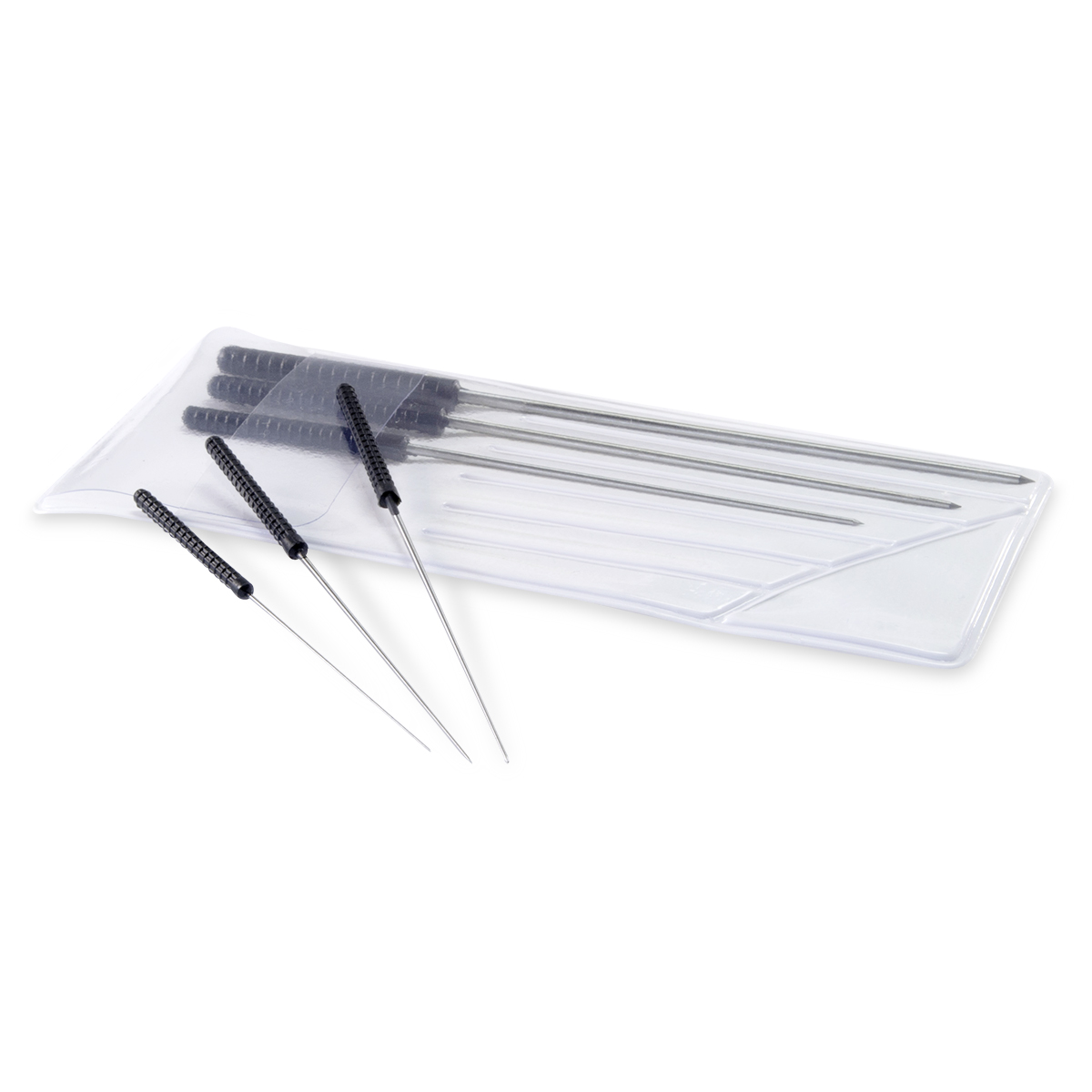 Set of 6 smoothing broaches with handle, Ø 0,6 - 2,0 mm