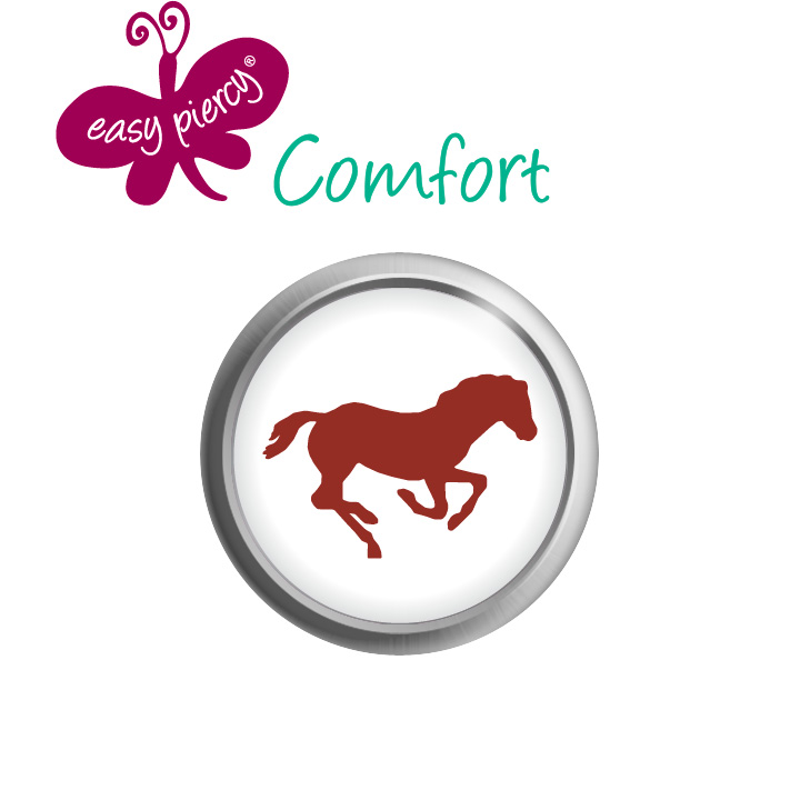 1 paar Easy Piercy Comfort oorknopjes Ø 5,5 mm, wit, paard