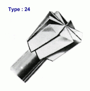 6 Spezialfräser aus Werkzeugstahl, Konus gedreht Ø 0,60 mm, Schaft Ø 2,35 mm
