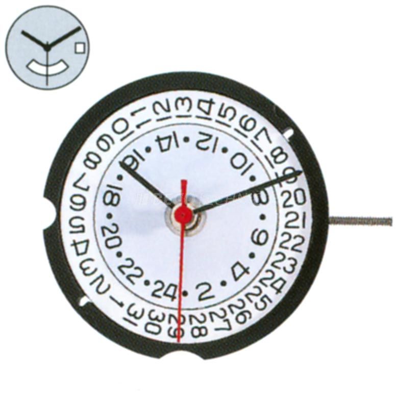 AU-Werk Ronda 505.24D H1 10 1/2''' DATE3 SC, 24H, DUAL TIME (by disk) Quarz (371 | SR920SW) - Powertech