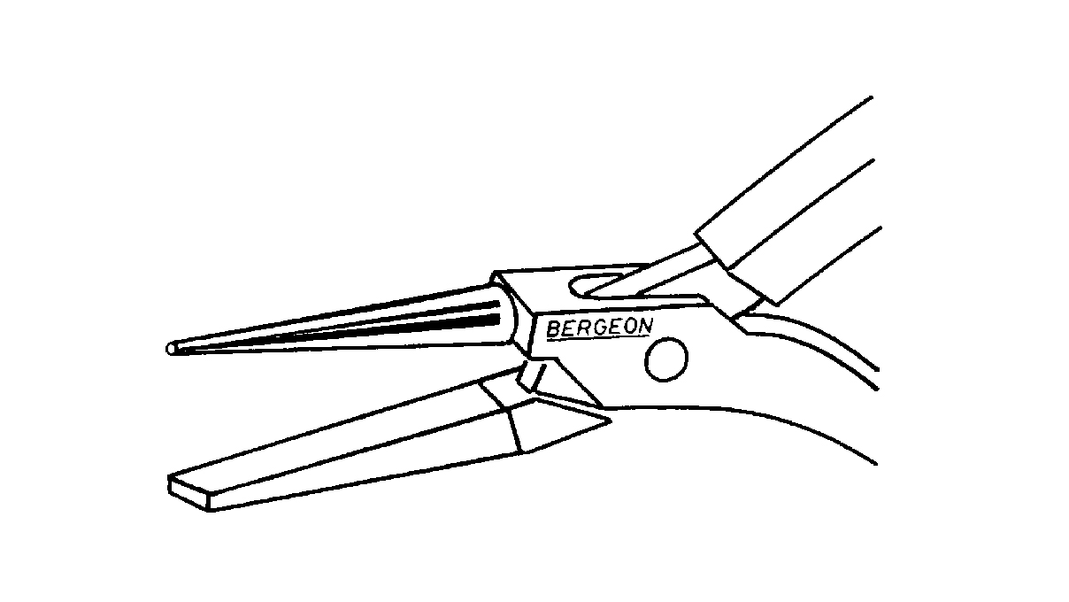 Bergeon 5831 Zange mit  einer flachen und einer runden Seite