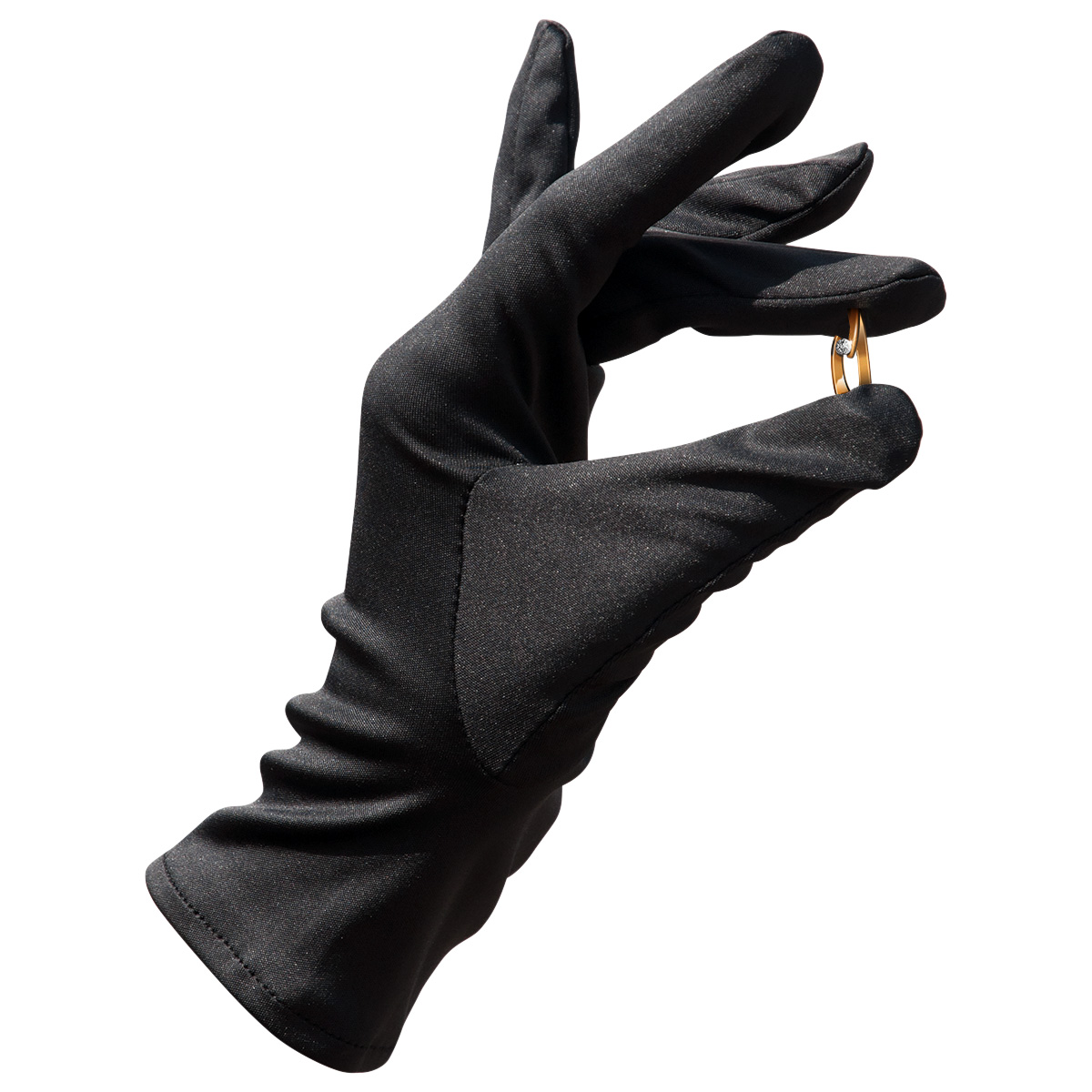 Mikrofaser Handschuh-Paar Haute Couture, schwarz, Größe L
