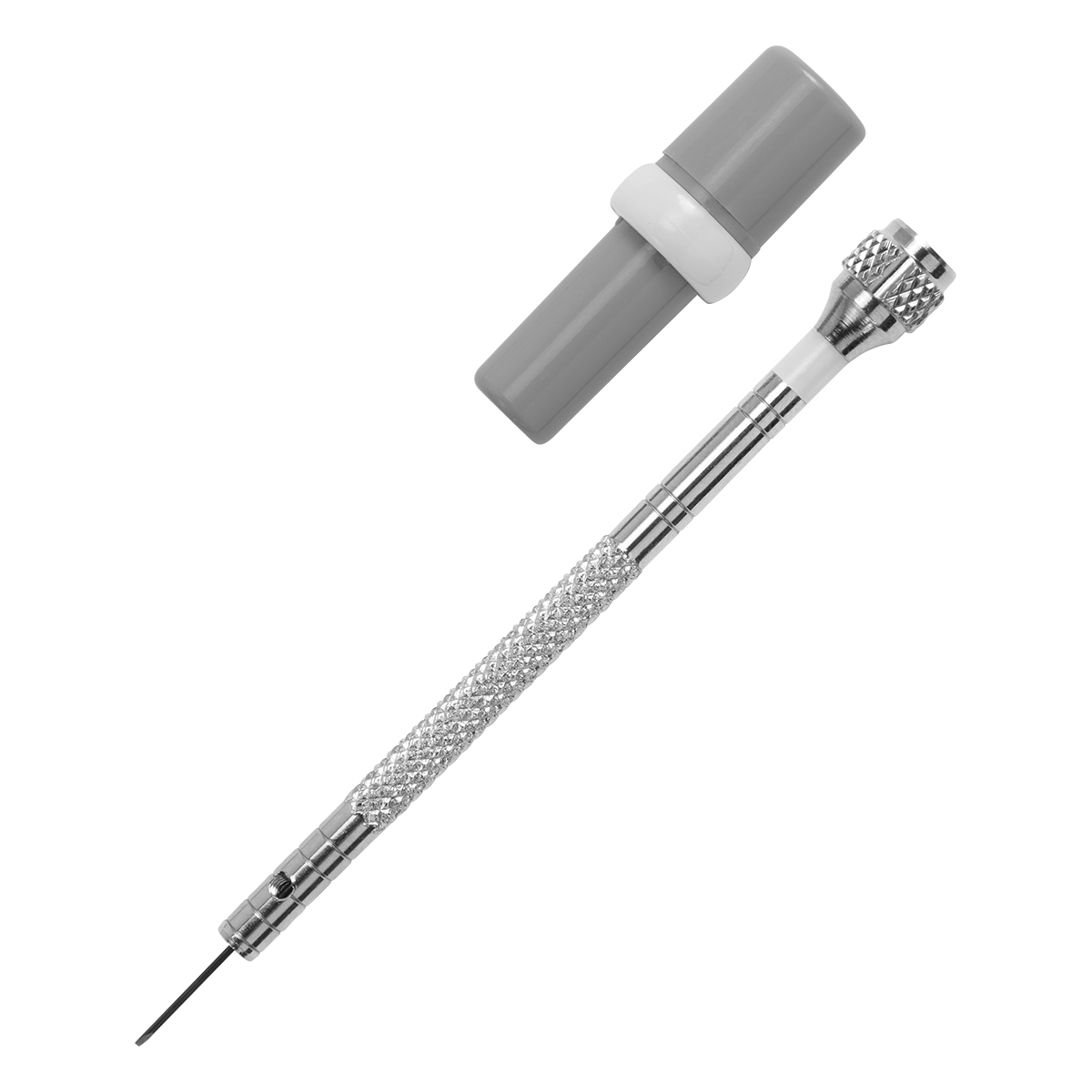 Basic screwdriver, slot, 0,6 mm, standard taper, white, 4 spare blades