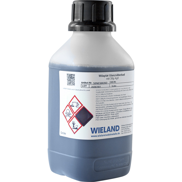 Wilaplat glanzend zilverbad, 30 g Ag/l, cyanidehoudend, gebruiksklaar, 1 l