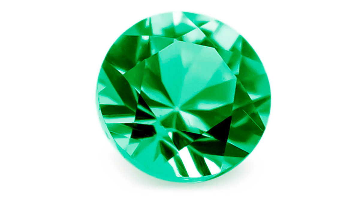 Synthetic color stone, emerald, round, Ø 2,75 mm