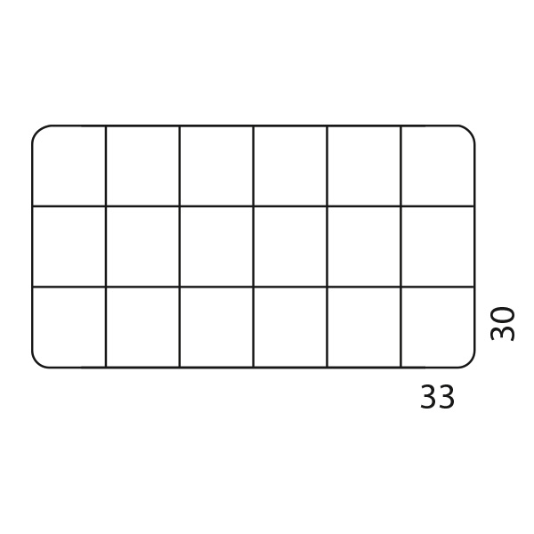 Ordnungskasten mit 18 Fächern, je 33 x 30 x 16 mm, mit Scharnierdeckel