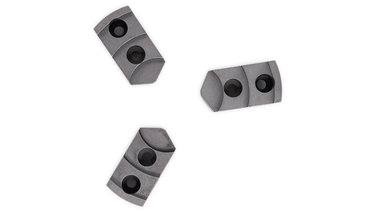 Set of 3 clamping jaws, hardened steel, for external clamping