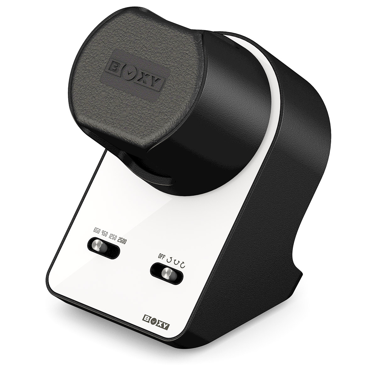 Boxy BLDC Nightstand, Uhrenbeweger für 1 Uhr, Pure White, mit USB Ladekabel