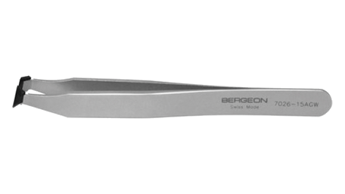 Bergeon 7026-15AGW tweezers, thin, 80 % nonmagnetic, tips with PTFE coating