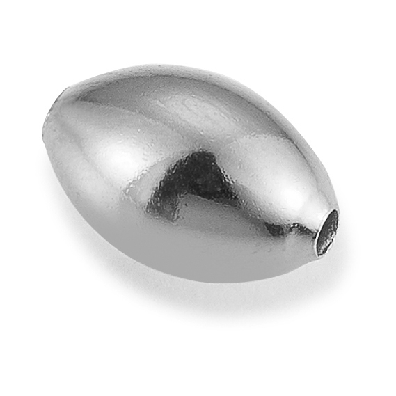 Kettenzwischenteile, Olivenform, 2 Loch, hohl, 925/- Silber, glatt, 3,5 x 5 mm