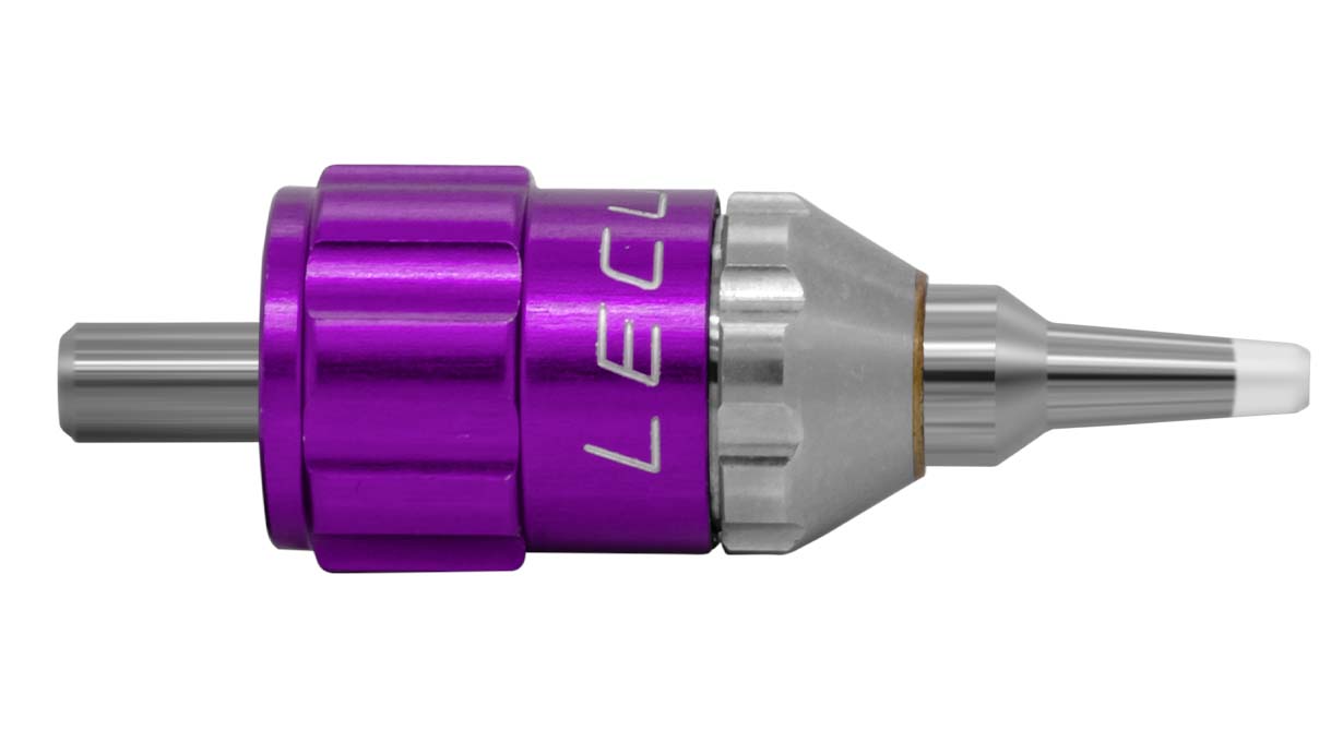 Lecureux Schraubendreherkopf Screw-On, einstellbar, Ø 1,4 mm, violett, mit Klingenhalter und
Nylonschutz
