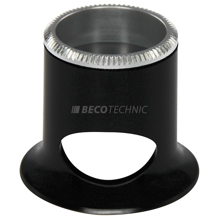 Bergeon loupe, black, biconvex, ventilation port, 6.7 x, strength 1.5
