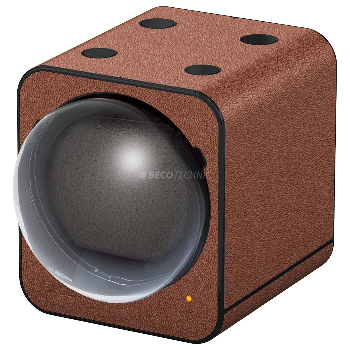 Boxy Fancy Brick watch winder, leather look brown, without adapter