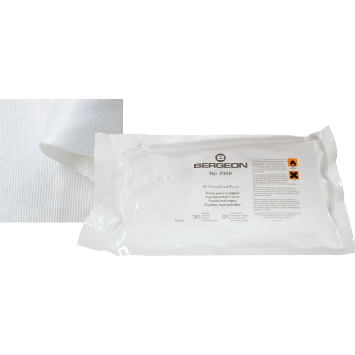 Bergeon cleaning wipes N°7040, polypropylene, for degreasing