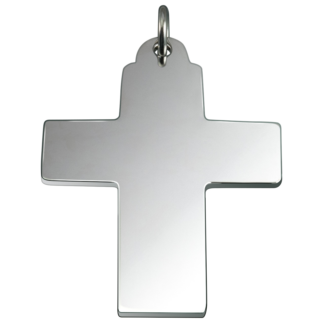Engraving plate, stainless steel, cross 38 x 30 x 1.4 mm, pendant