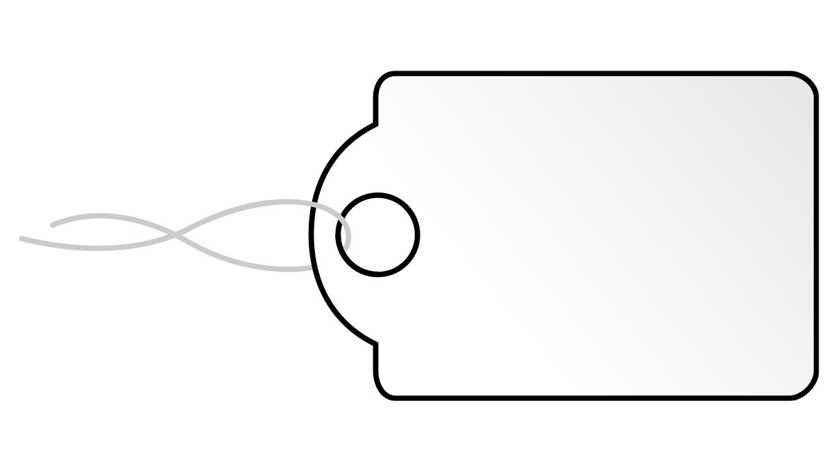 Fadenetikett, Weiß, Karton, 28 x 18 mm, 1000 Stück