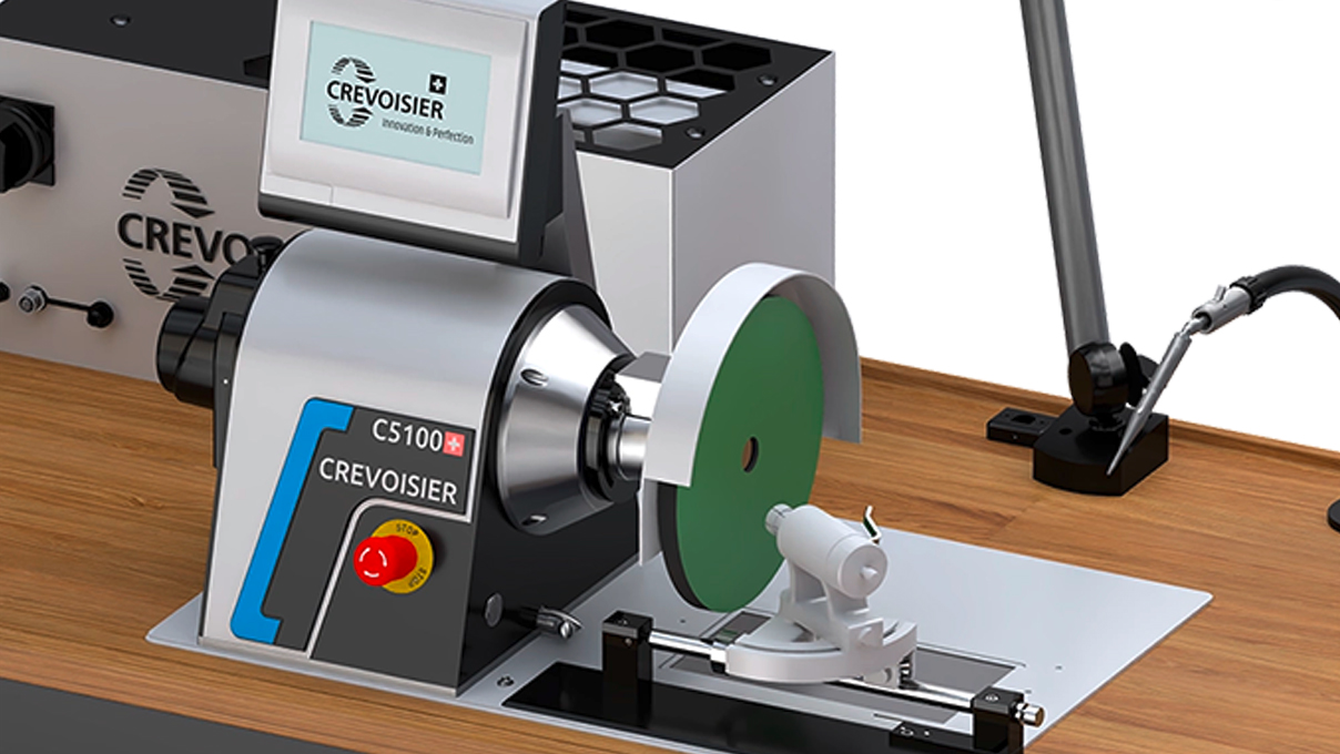 Crevoisier C5100 (M8) with DSG2 Compact (SAV) worktable, incl. suction unit, power supply below (400 V)