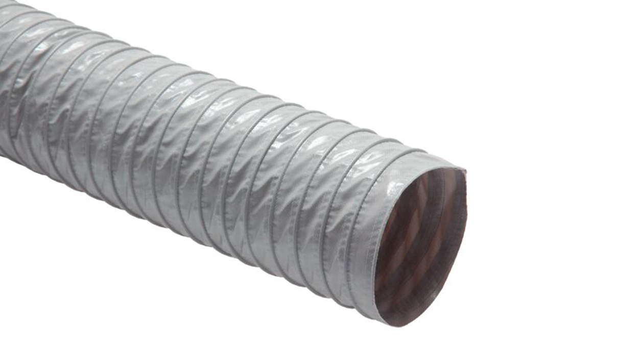 Air conditioning and ventilation hose, sold by the meter, light grey, Ø 50 / 54 mm, polyester fabric