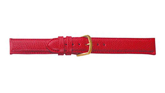 Uhrenband Hermes Kalb 20 mm rot Schließe vergoldet Gesamtlänge 120 mm + 75 mm