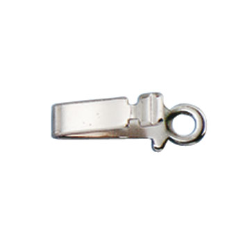 Bolts for box snaps, 1-row, 9 x 3 mm, 925/- silver, rhodinated, polished