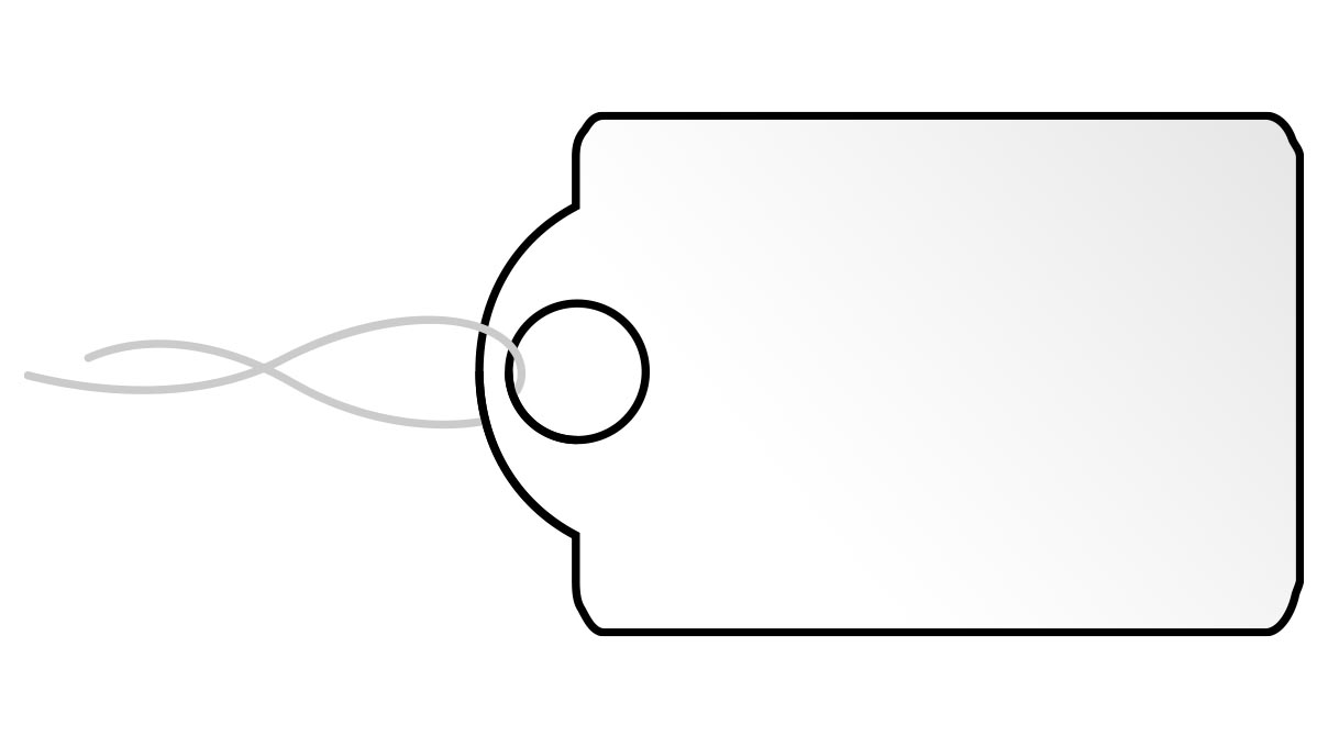 Fadenetikett, Weiß, Karton, 24 x 15 mm, 1000 Stück