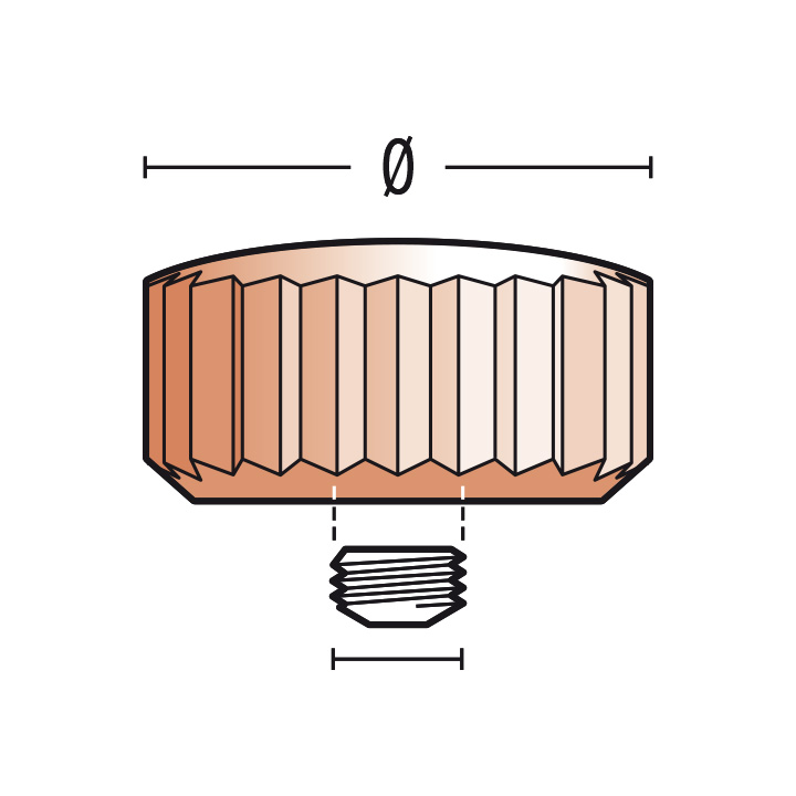 Simple Crown 920 N, 3 Micron rosé, short pipe, Ø 6,7, thread 1,2, non waterproof