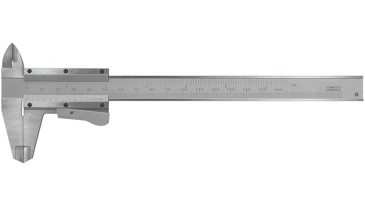 Bergeon 6045-09 Schuifmaat met automatische sluiting, meetbereik 150 mm, nonius 0,05 mm