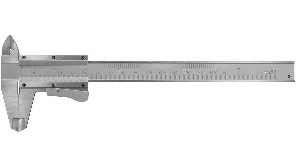 Bergeon 6045-09 Schieblehre mit Momentverstellung, Messbereich 150 mm, Nonius 0,05 mm