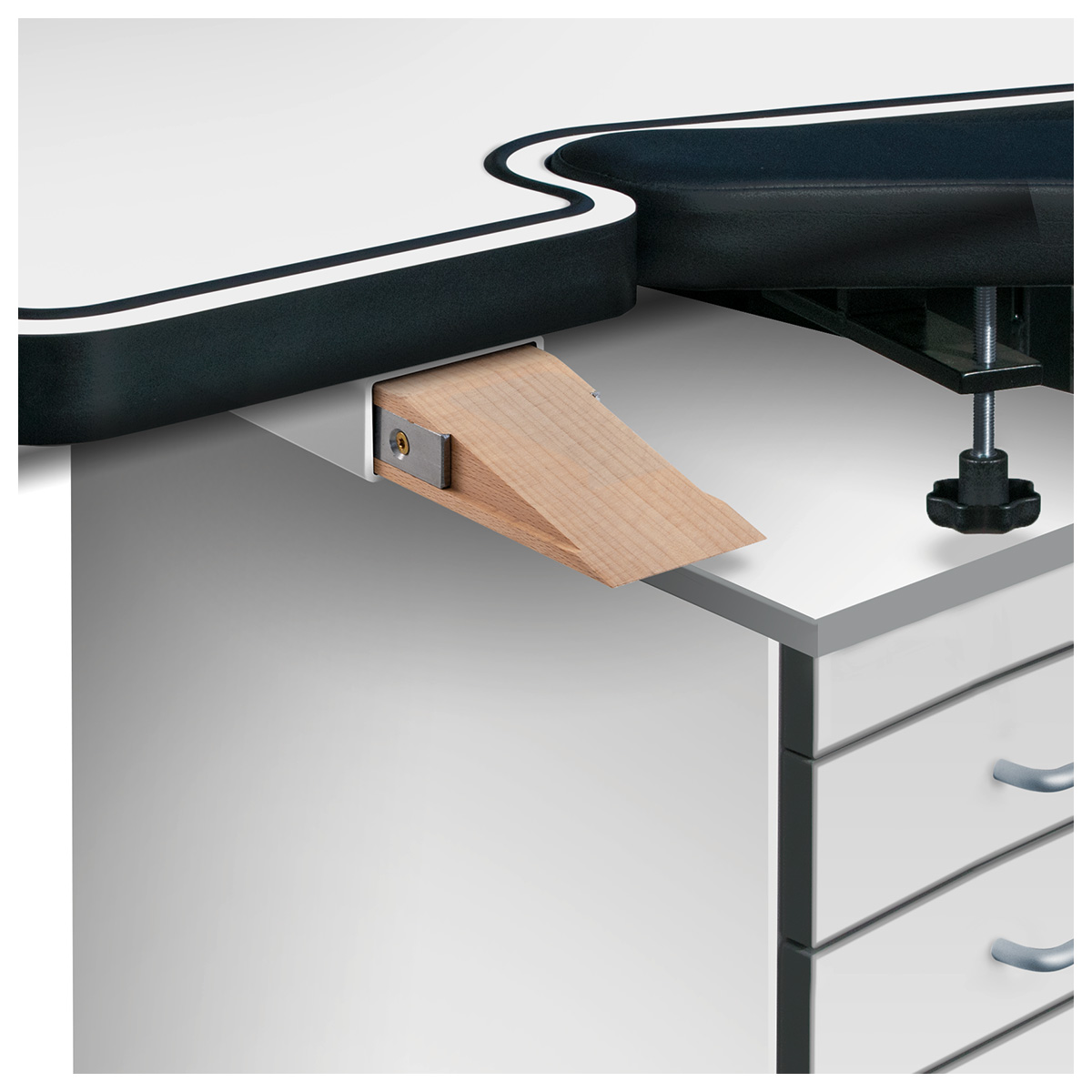 Combination insertion device with file wood and vice holder, with quick fastening, white, optional equipment for
Ergolift Evolution