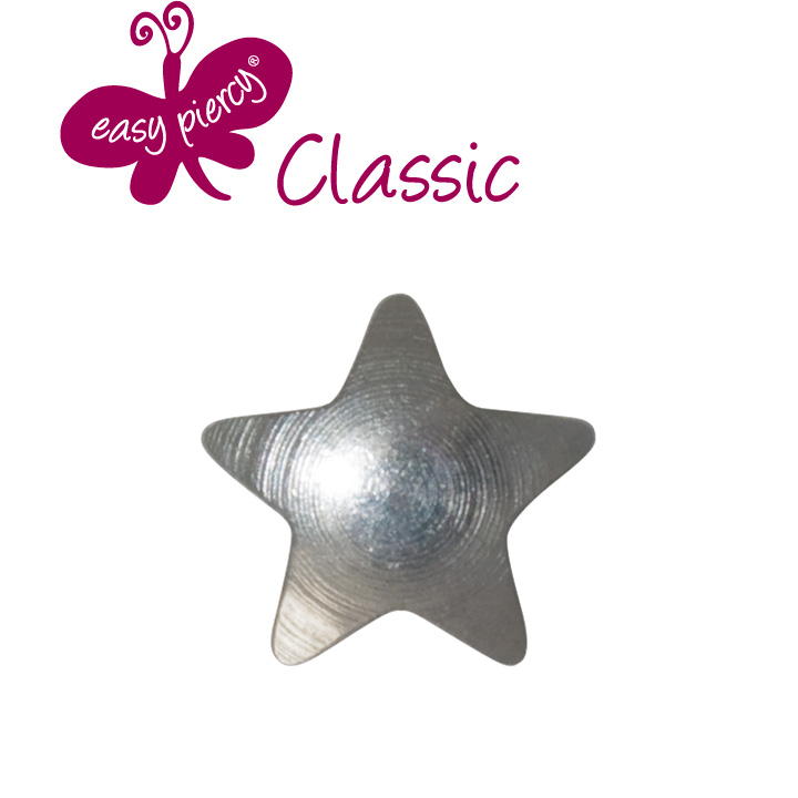 1 Paar Ohrstecker Easy Piercy Classic, weiß, Stern