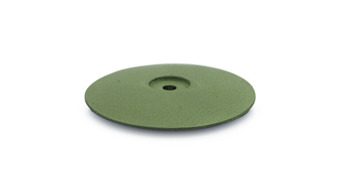 Polisher Eveflex, green, lens, Ø 22 x 4 mm, very soft, grain fine